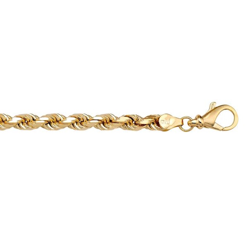Gold Diamond Cut Rope Chain 3.9mm - 14K solid gold chain