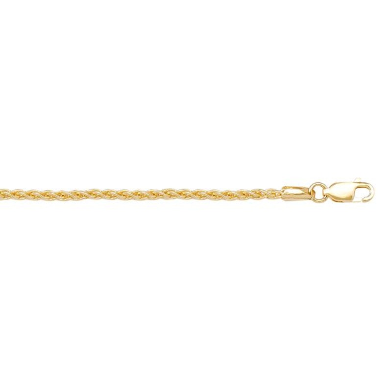 Gold Round Wheat Chain 1.3mm - 14K solid gold chain