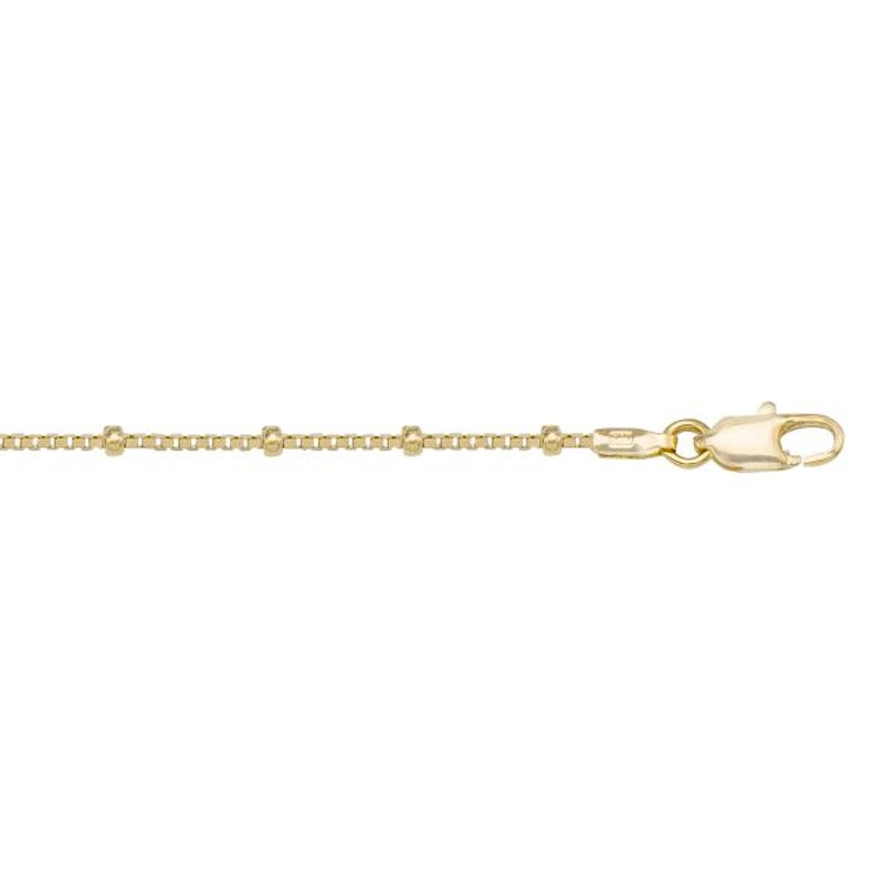 Gold Station Bead Chain 5mm - 14K solid gold chain