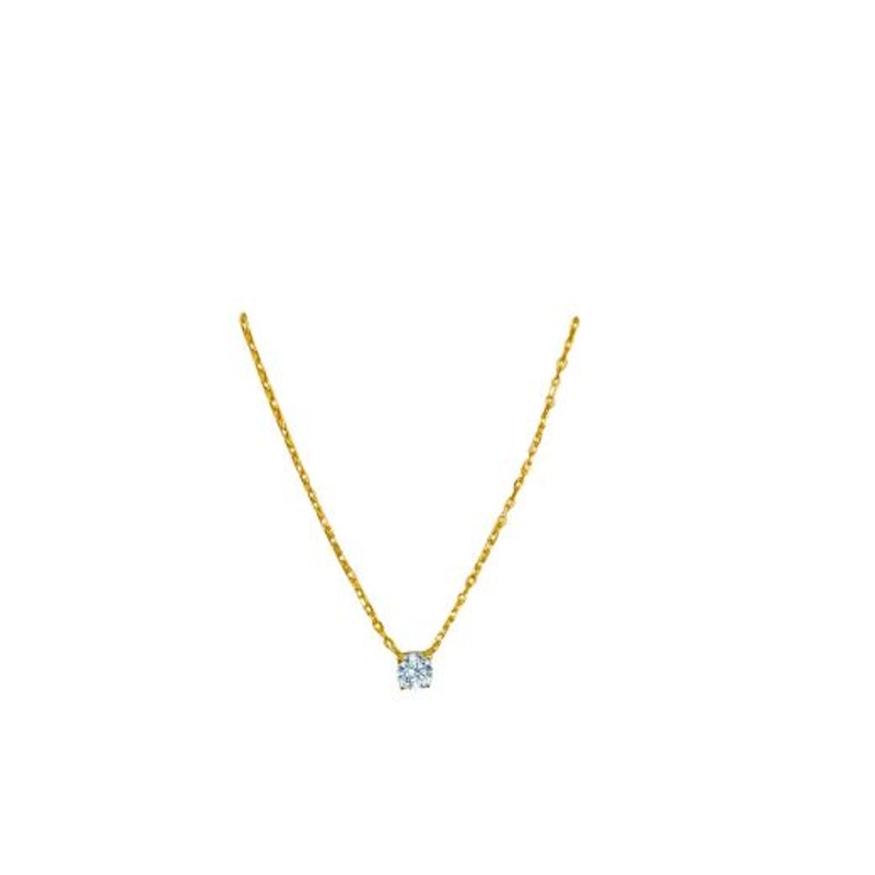 C.Z Solitare 17" Chain 4mm - 14K solid gold chain