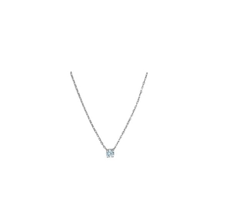C.Z Solitare 17" Chain 4mm - 14K solid gold chain