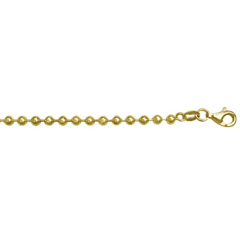 Bead Chain 3mm - 14K solid gold chain