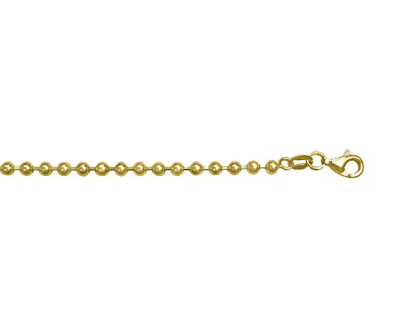 Bead Chain 3mm - 14K solid gold chain