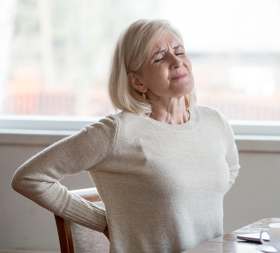 woman before nerve pain management in Houston