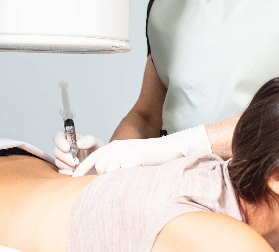 woman recieving epidural injection in Houston