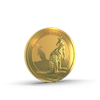 Die Vorderseite der Kangaroo Goldmünze, hier ist das australische Känguru abgebildet. In Gold sparen mit den Sparplänen von Golden Gates.