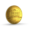 Die einzige europäische Goldanlagemünze mit Nennwert in Euro. Die Rückseite der Wiener Philharmoniker Goldmünze, hier ist die Kirchenorgel aus dem goldenen Saal des Wiener Musikvereins abgebildet. In Gold sparen mit den Sparplänen von Golden Gates.