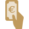 Eine Hand die einen Geldschein festhält.