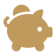 Ein goldenes Sparschwein.