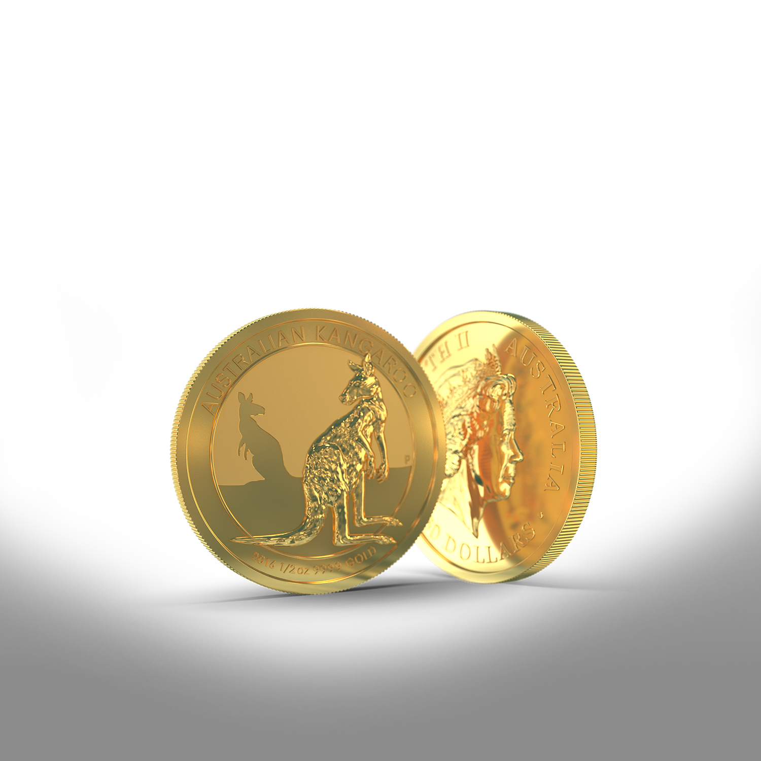 Die Vorder- und Rückseite der Kagaroo Goldmünze. Sparen auch Sie, mit dem Kindersparplan von Golden Gates, für die Zukunft Ihres Kindes.