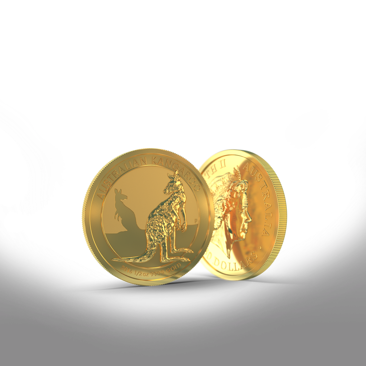 Die Vorder- und Rückseite der Kagaroo Goldmünze. Sparen auch Sie, mit dem Kindersparplan von Golden Gates, für die Zukunft Ihres Kindes.
