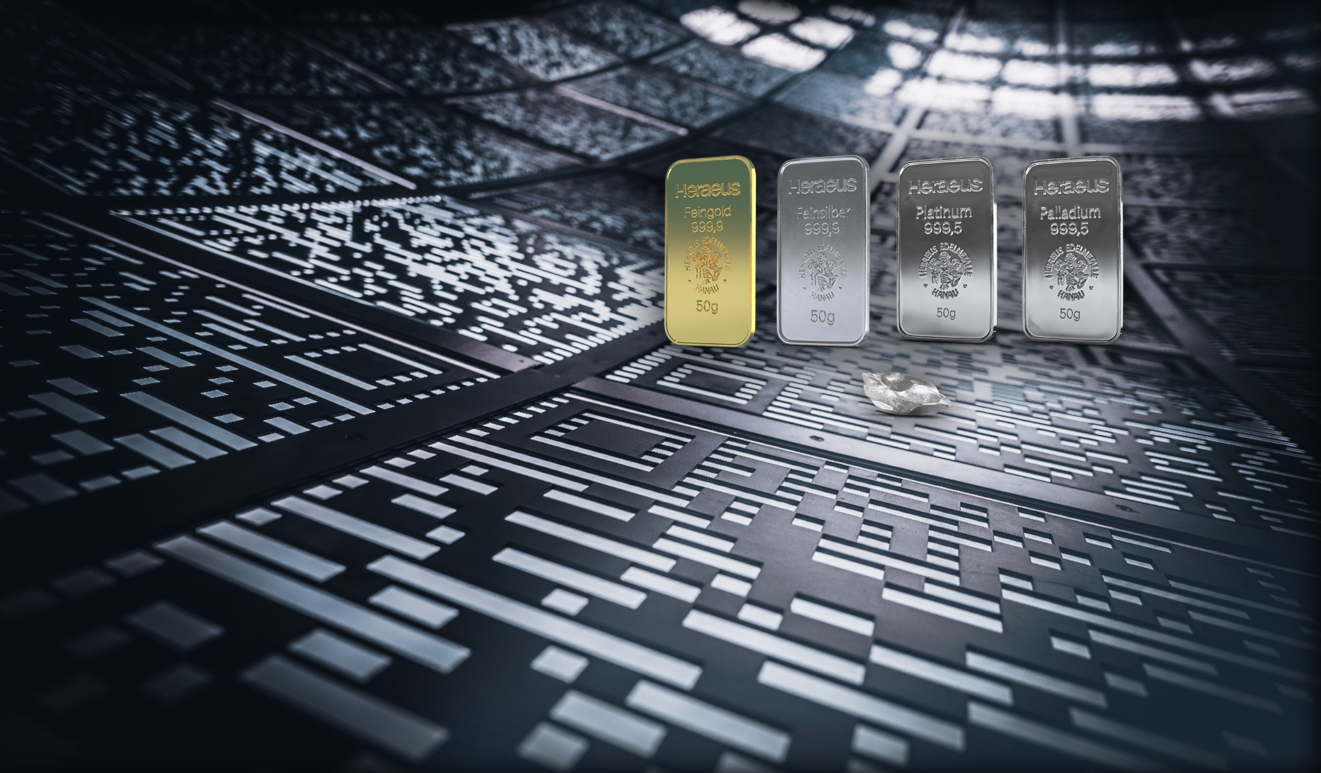 Auf der Innenseite einer Festplatte stehen die Edelmetalle und die Technologiemetalle, aus den Sparplänen von Golden Gates.