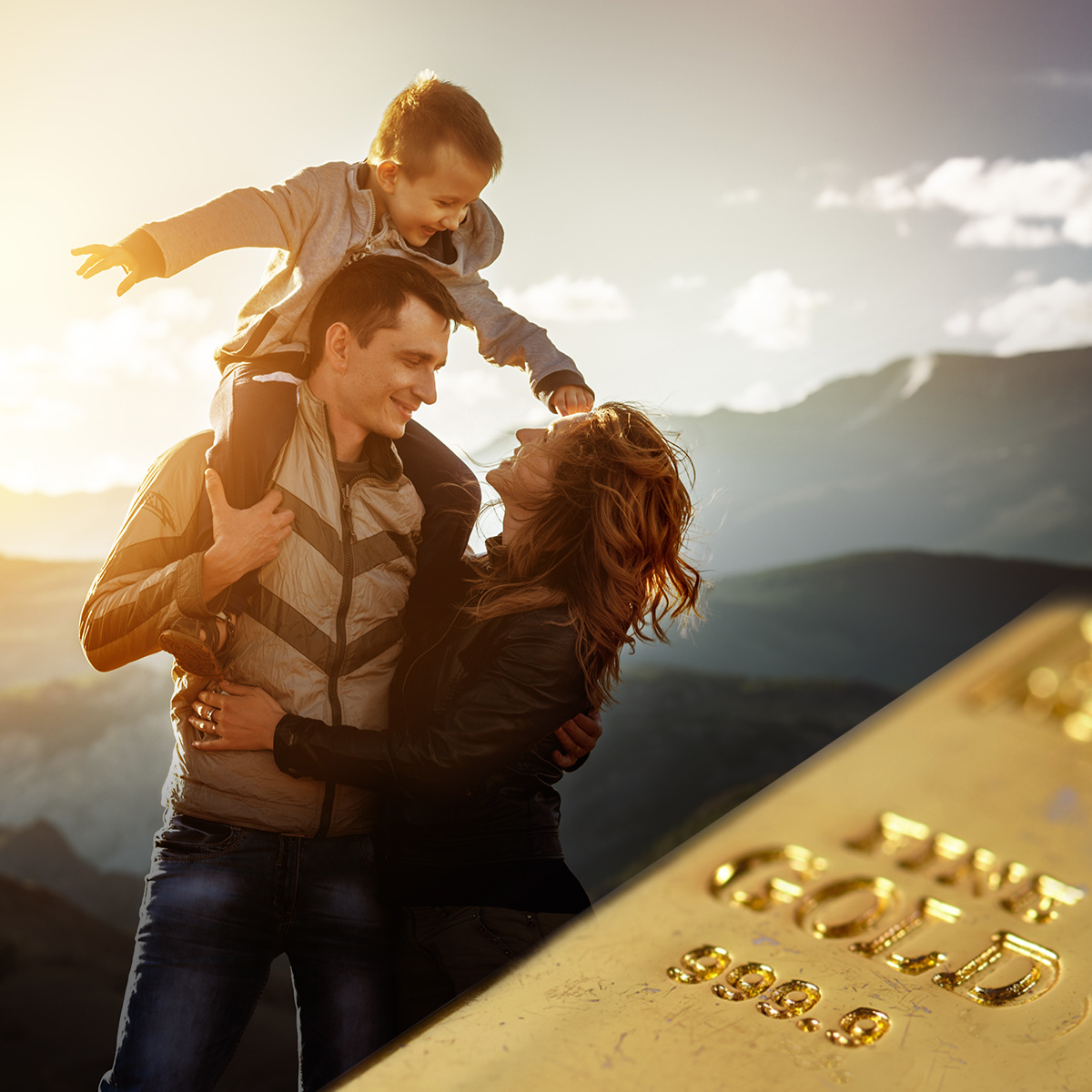 Eine Familie, die die finanziellen Vorteile von Gold als langfristige Investition erkennt.