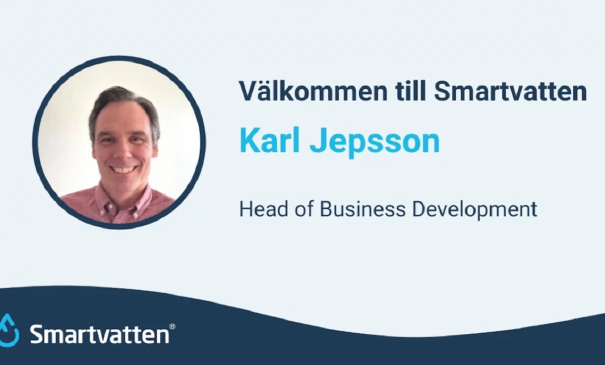 Ännu en topprekrytering för Smartvatten  – Karl Jepsson börjar som Head of Business Development