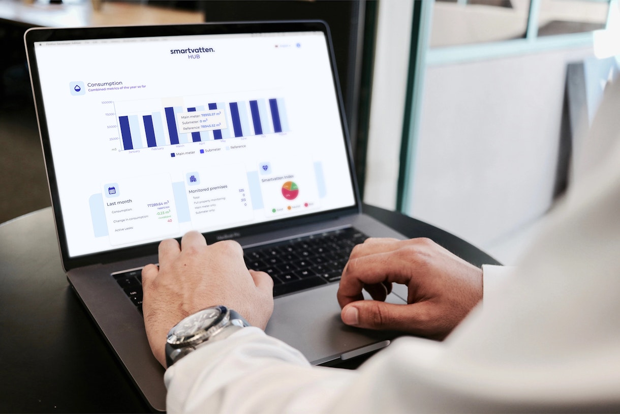 Smartvatten Hub laptop