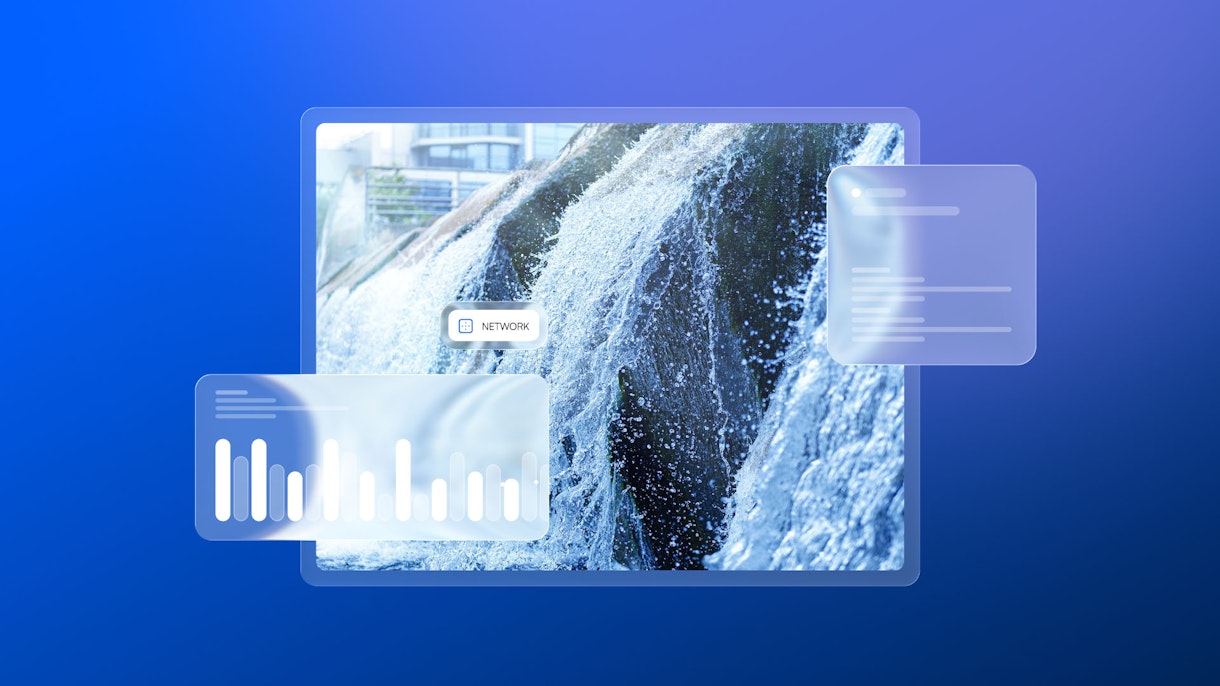 Flowing water and charts.