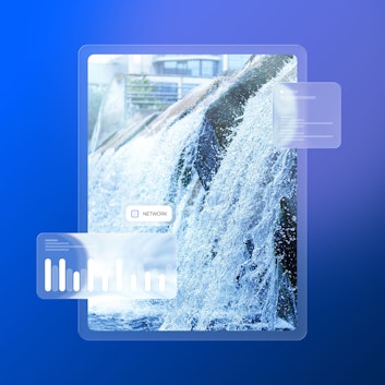 Flowing water and charts.