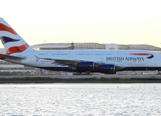 British Airways Airbus A-380 taxiing for takeoff (via Bill Abbot, Flickr CC)