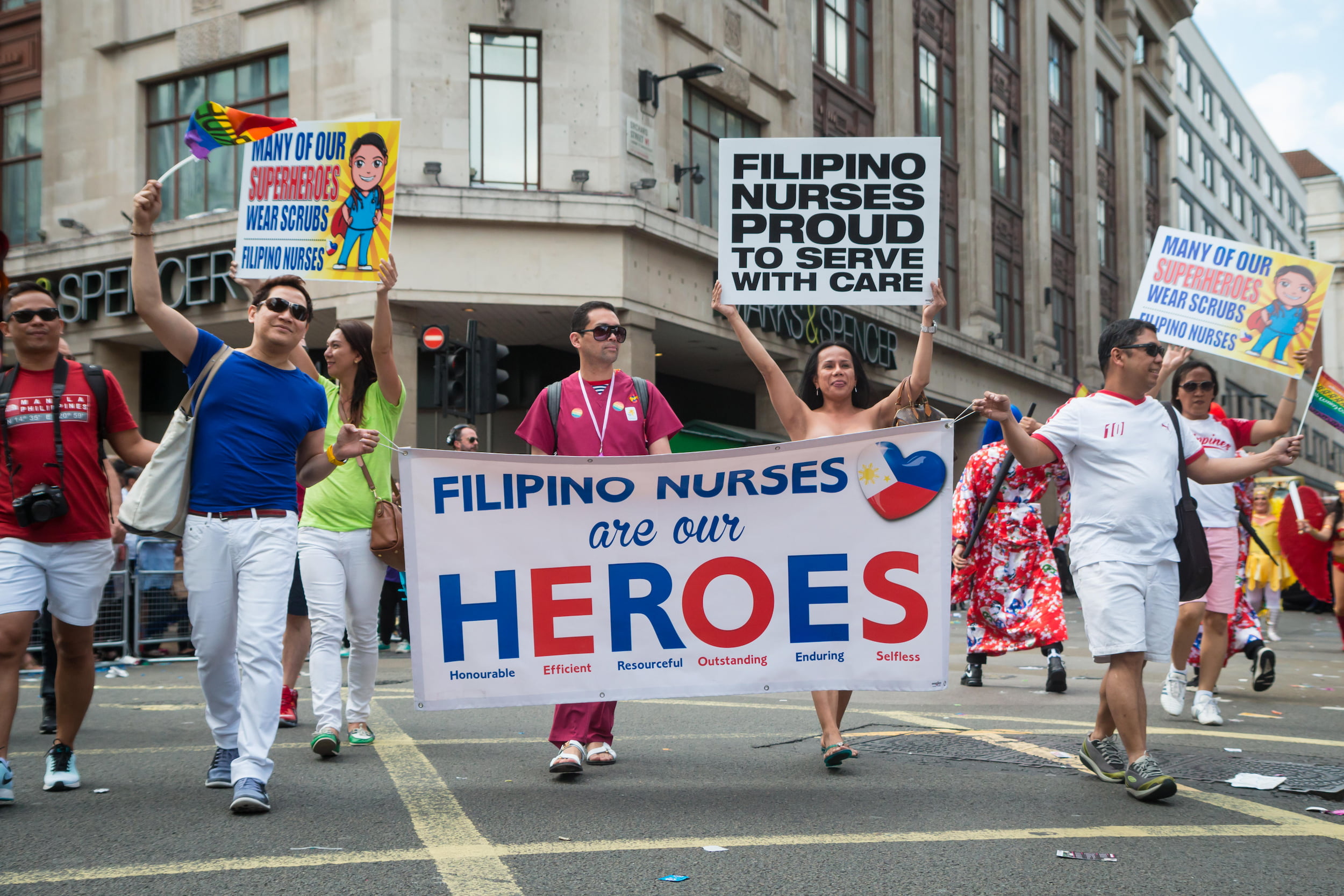 Filipino NHS nurses at Pride