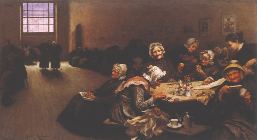Oil painting showing inequality