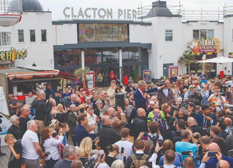Nigel Farage making a rare appearance in Clacton