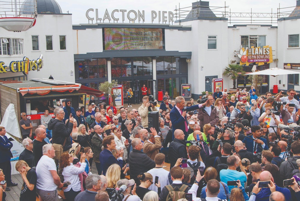 Nigel Farage making a rare appearance in Clacton
