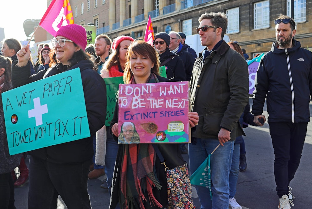 Norfolk NEU UCU PCS RMT ASLEF strike protest march in Norwich (Via Roger Blackwell on flickr)