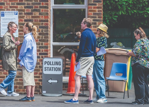 people at a polling station