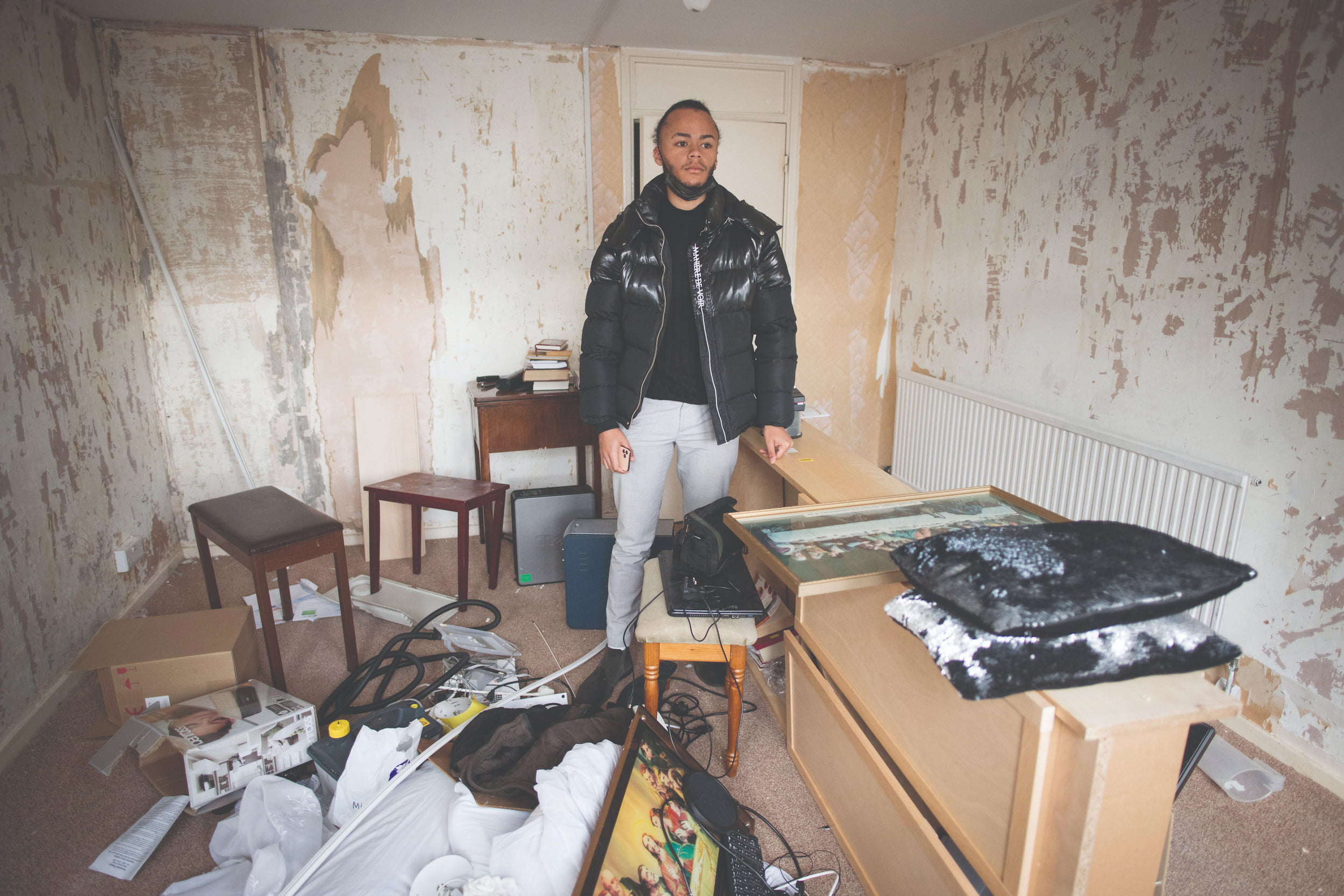 Activist Kwajo Tweneboa in council property infested with mice where he and two siblings lived for more than three years