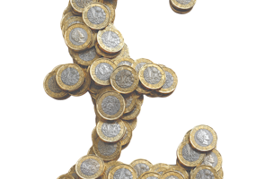 pound sign made of pound coins