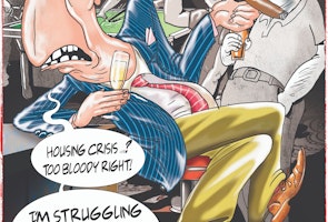 Nigel Farage five houses cartoon