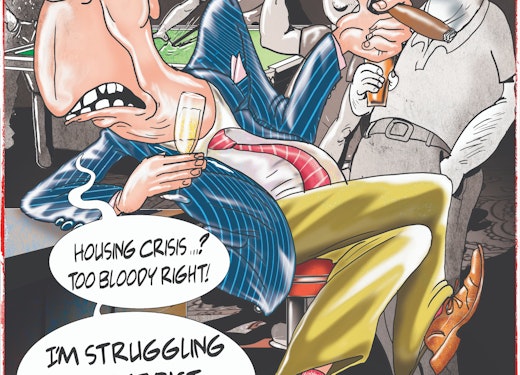 Nigel Farage five houses cartoon