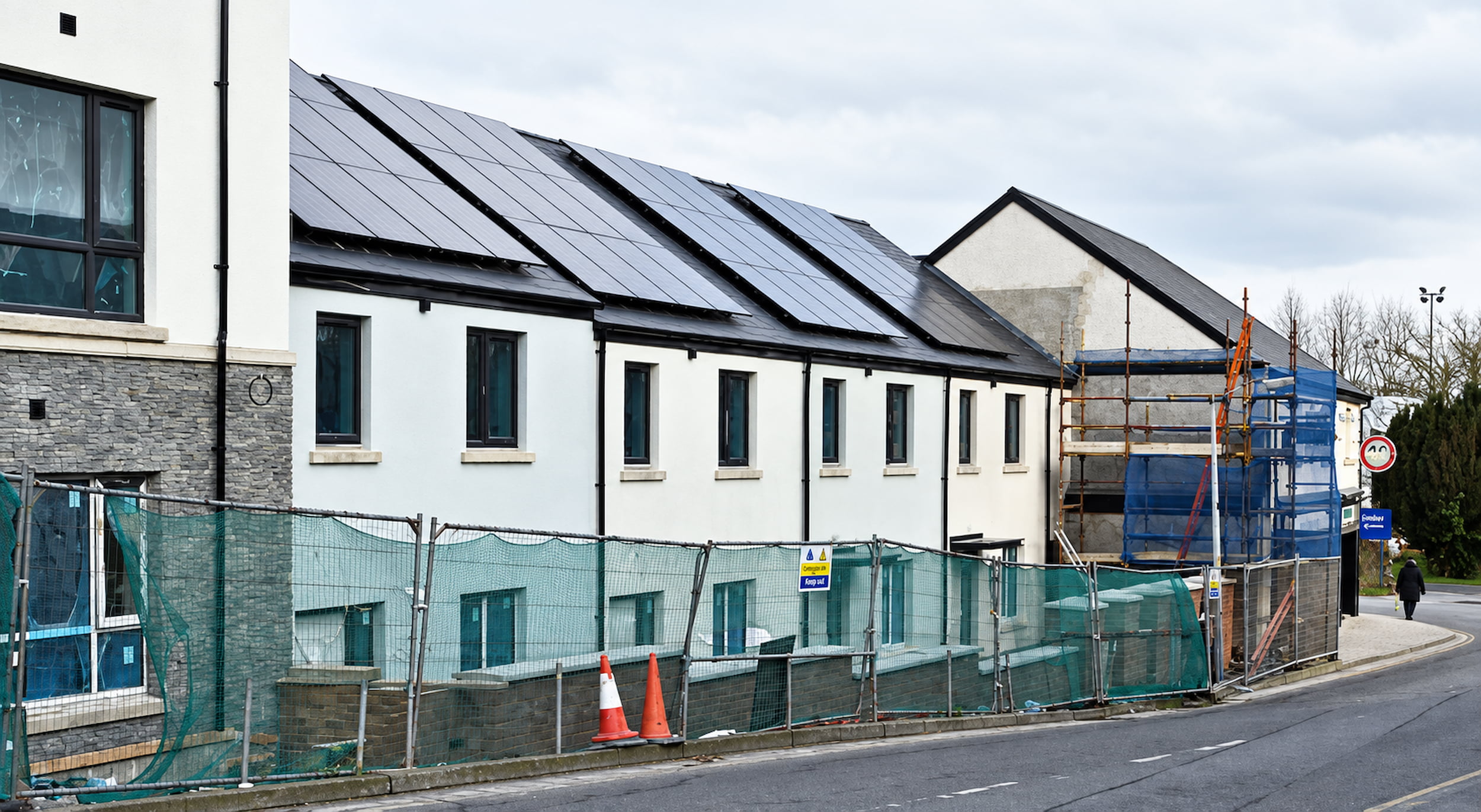 New social housing with solar panels