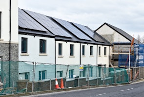 New social housing with solar panels