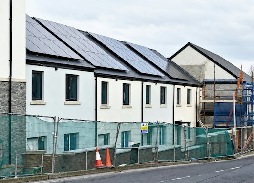 New social housing with solar panels