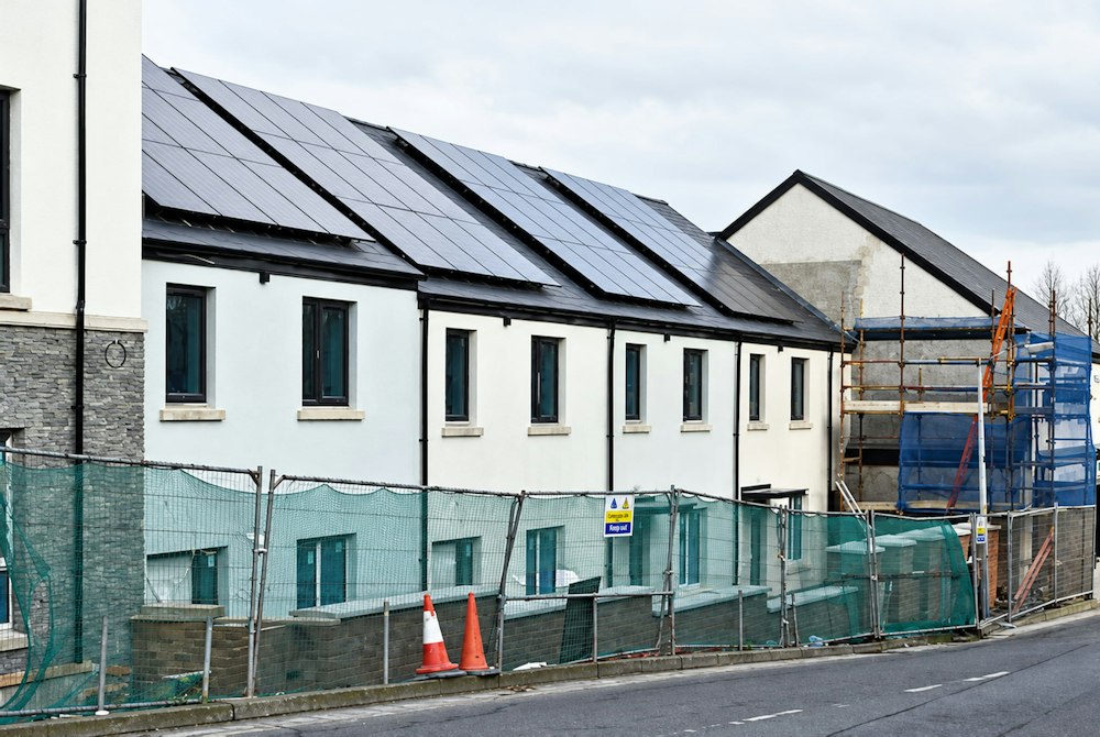 New social housing with solar panels