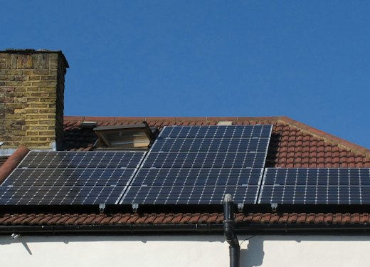Solar panels on a roof