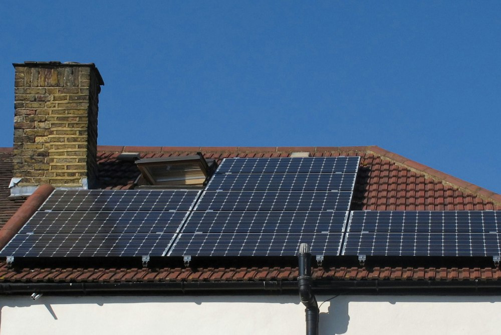 Solar panels on a roof