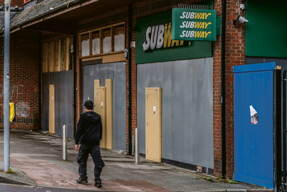boarded up shops