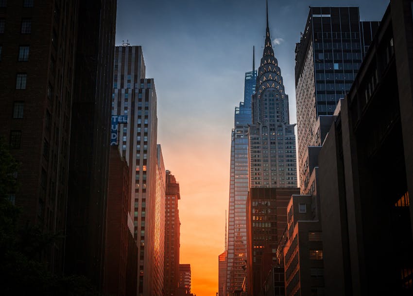 city sunset picture