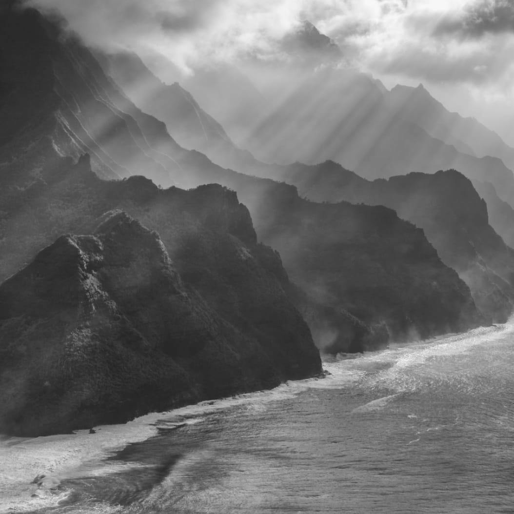 mountains with sunlight