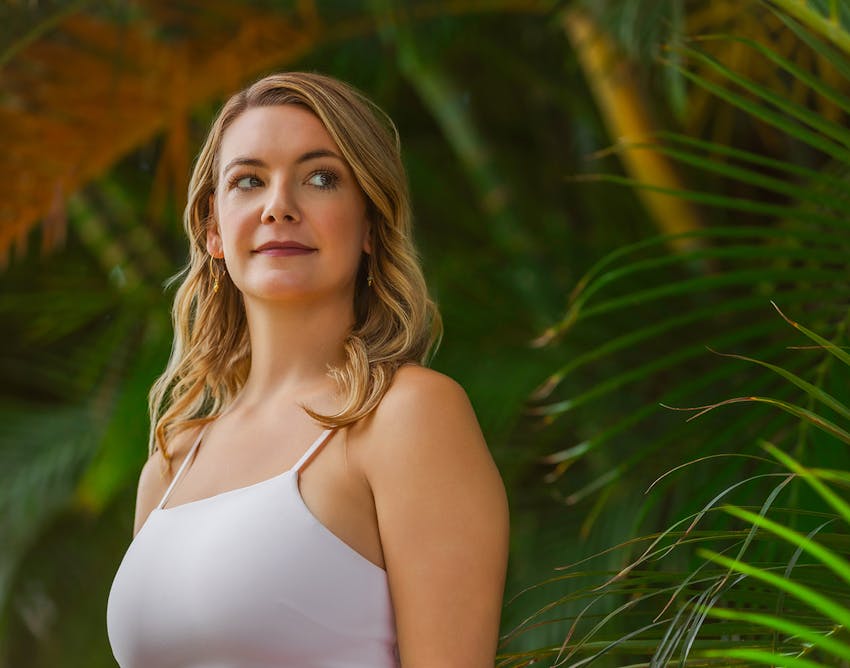 Woman looking off to the side