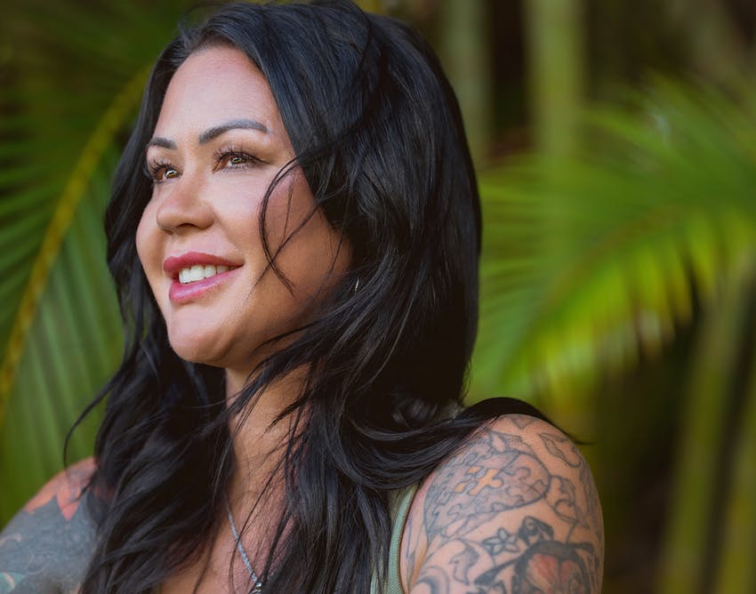 Woman looking straight ahead