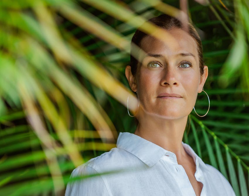 Woman looking off to the side