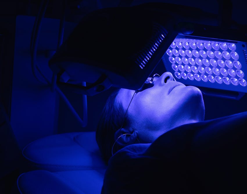 Woman using a medical device