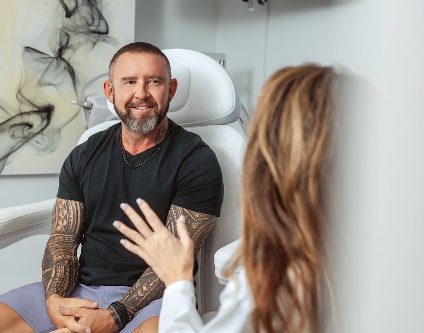 Doctor talking to patient