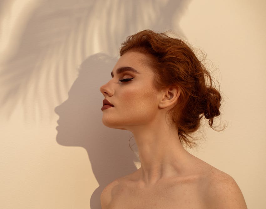 A woman's side profile