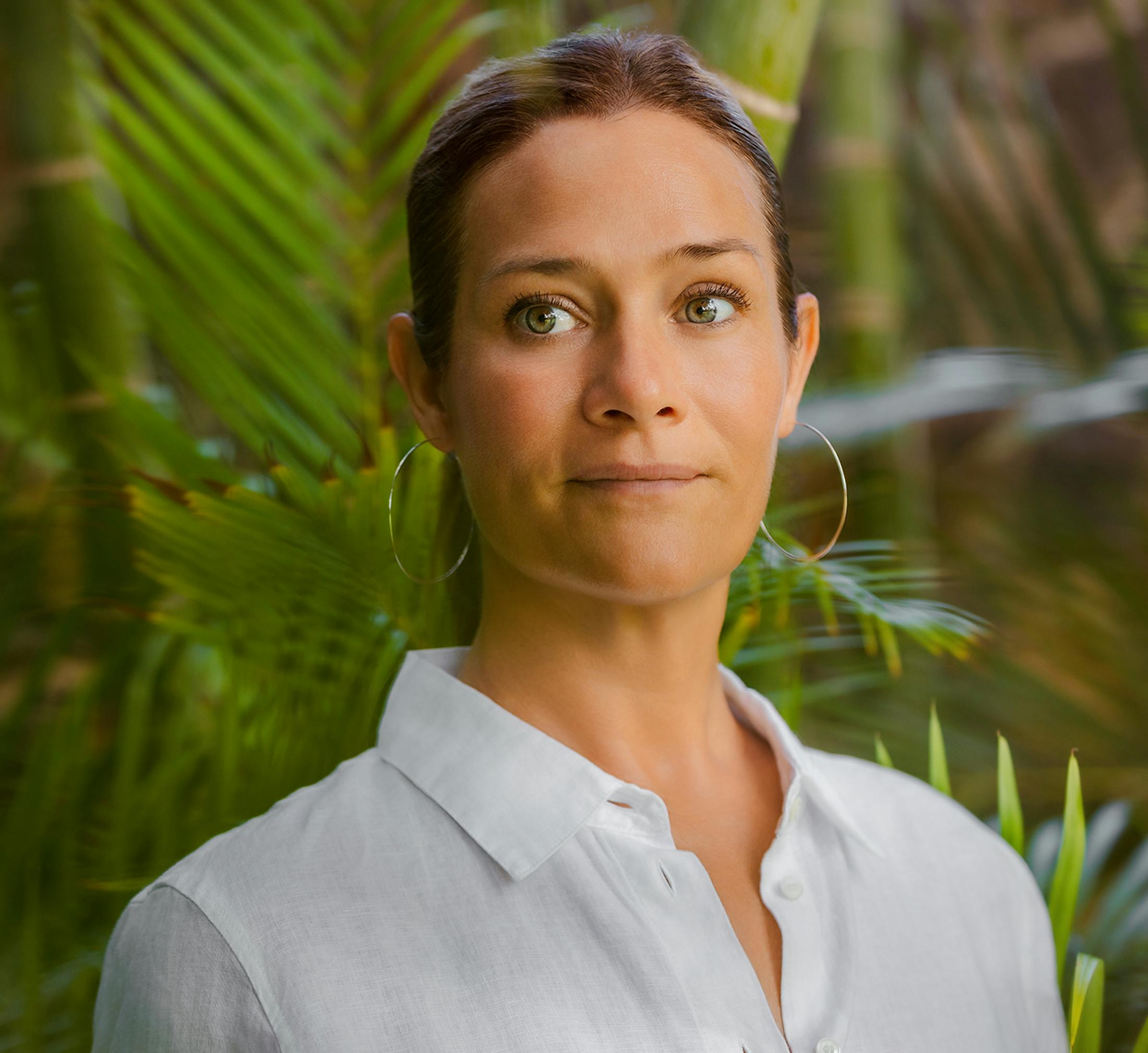 woman looking off to the side