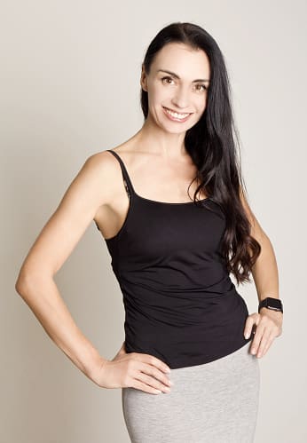 woman in black shirt