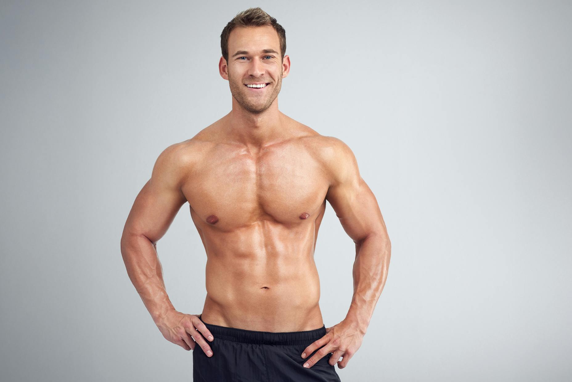 man with toned abdomen